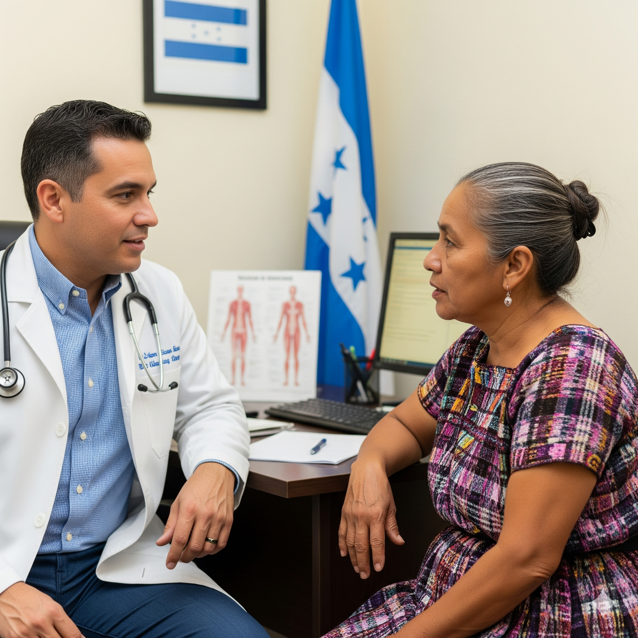 Community leaders meeting in a bright space to review diabetes support materials.